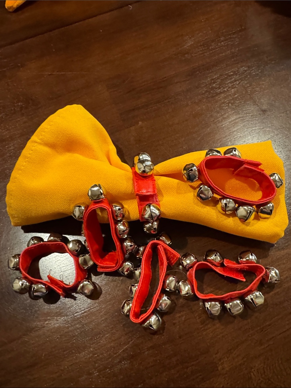 Napkin rings - red jingle bell Christmas set of 6